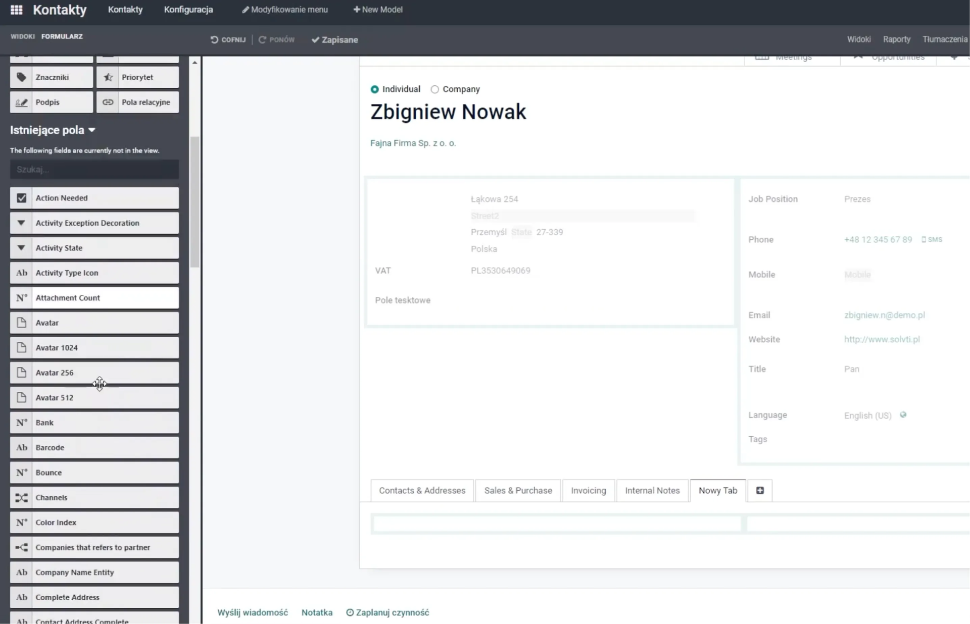 Enabling hidden fields in Odoo Studio